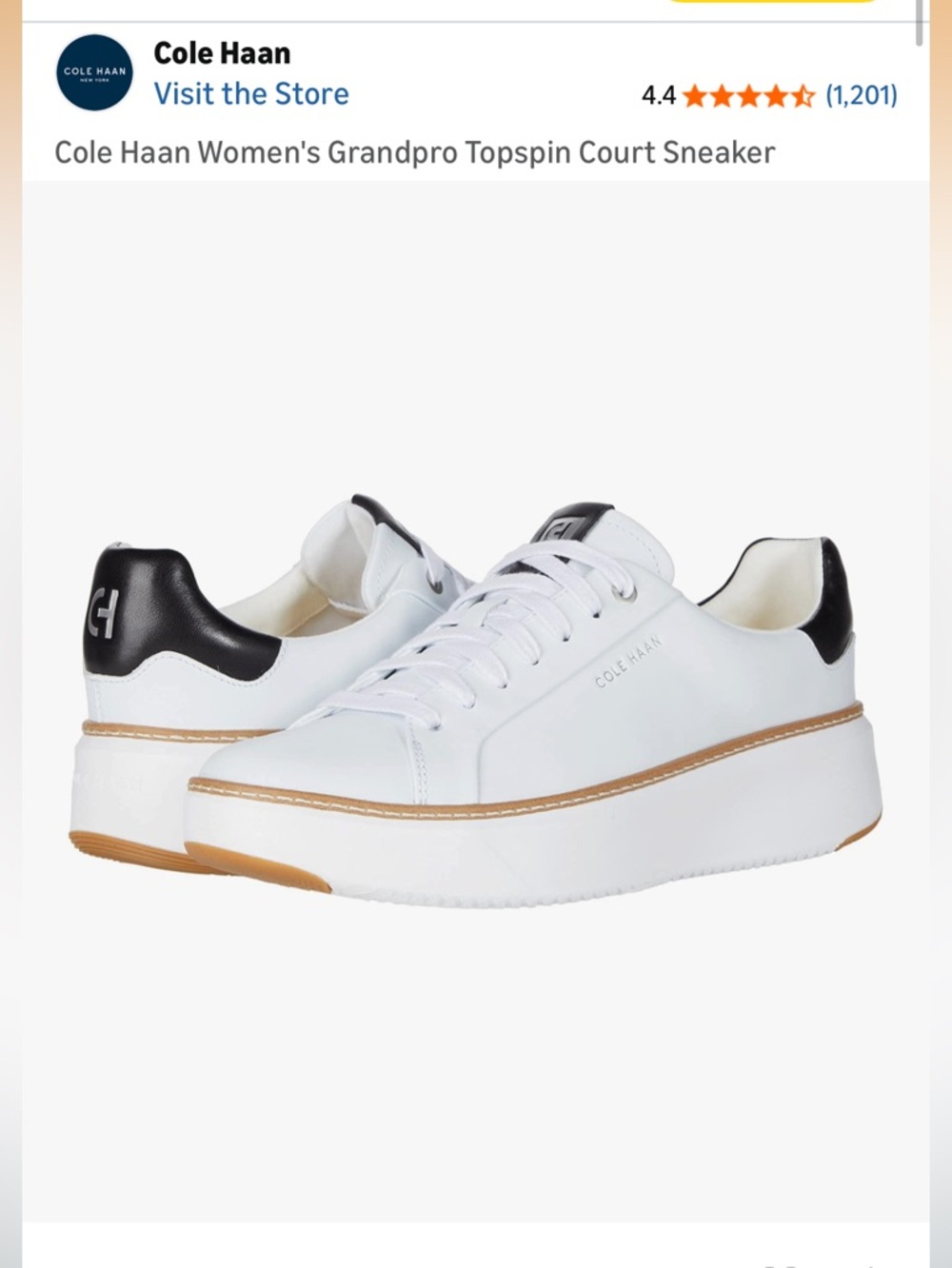 Cole Haan White Leather Sneakers